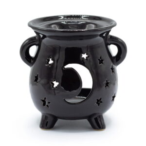 Fekete aromalámpa boszorkányüst formájú, fekete színű - illóolaj párologtató