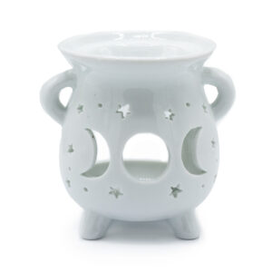Boszorkányüst formájú, fehér aromalámpa, holdciklus mintával - diffúzor